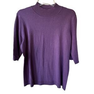 Posh Knit By Louis Dell Olio Purple Silk cashmere pullover size 1X